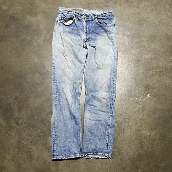 Vintage 80s Levi's 505xx Blue Regular Fit Jeans 31x29 - Picture 1 of 5